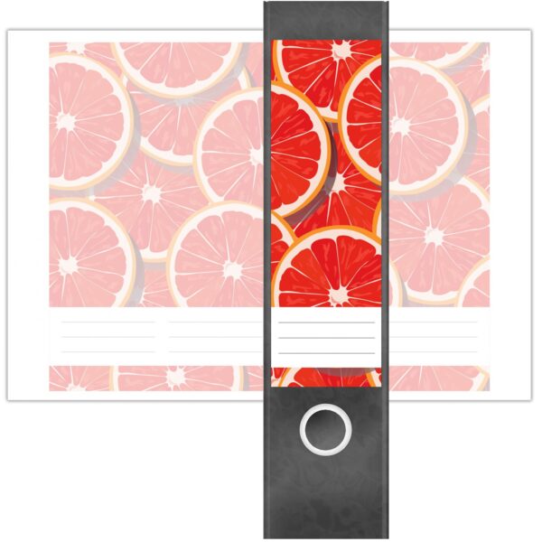 Etiketten für Ordner | Blutorange | 4 breite Aufkleber für Ordnerrücken | Selbstklebende Design Ordneretiketten Rückenschilder
