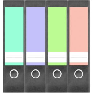 Etiketten für Ordner | Farbmix 4 | 4 breite Aufkleber für Ordnerrücken | Selbstklebende Design Ordneretiketten Rückenschilder