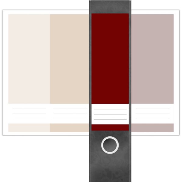 Etiketten für Ordner | Farbmix Beige Braun Rot | 4 breite Aufkleber für Ordnerrücken | Selbstklebende Design Ordneretiketten Rückenschilder