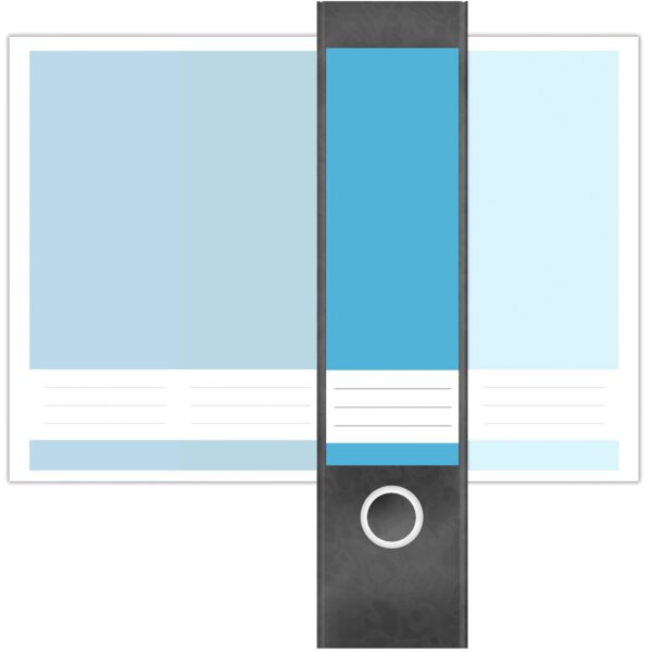 Etiketten für Ordner | Farbmix Blau 6 | 4 breite Aufkleber für Ordnerrücken | Selbstklebende Design Ordneretiketten Rückenschilder
