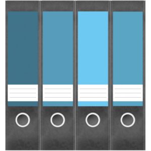Etiketten für Ordner | Farbmix Blau 7 | 4 breite Aufkleber für Ordnerrücken | Selbstklebende Design Ordneretiketten Rückenschilder