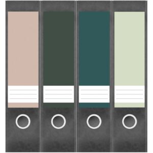 Etiketten für Ordner | Farbmix Herbst | 4 breite Aufkleber für Ordnerrücken | Selbstklebende Design Ordneretiketten Rückenschilder