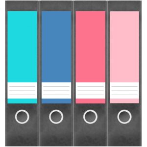 Etiketten für Ordner | Farbmix 10 | 4 breite Aufkleber für Ordnerrücken | Selbstklebende Design Ordneretiketten Rückenschilder