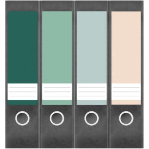 Etiketten für Ordner | Farbmix 14 | 4 breite Aufkleber für Ordnerrücken | Selbstklebende Design Ordneretiketten Rückenschilder