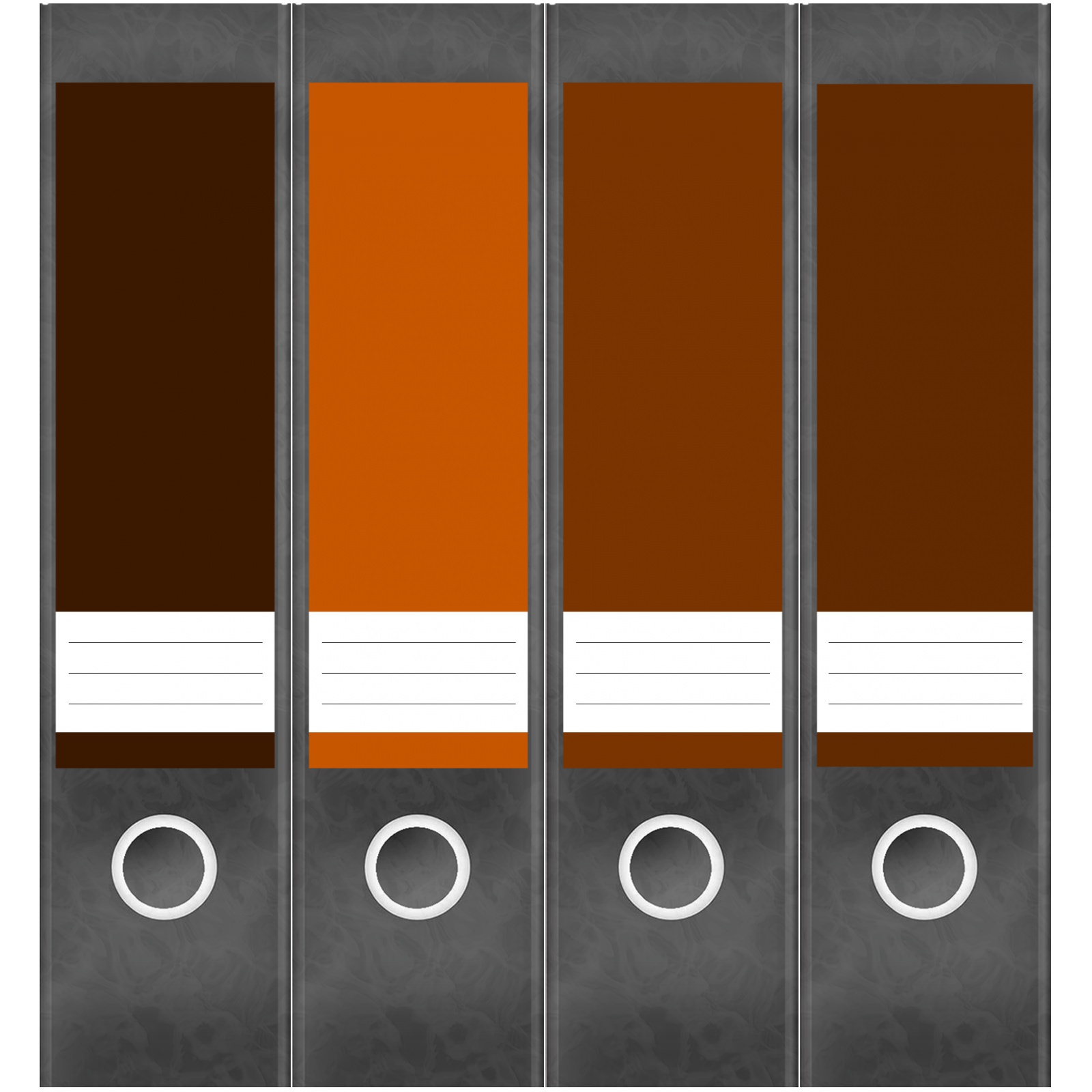 Etiketten für Ordner | Farbmix Orange Braun | 4 breite Aufkleber für Ordnerrücken | Selbstklebende Design Ordneretiketten Rückenschilder 1 Etiketten für Ordner | Farbmix Orange Braun | 4 breite Aufkleber für Ordnerrücken | Selbstklebende Design Ordneretiketten Rückenschilder