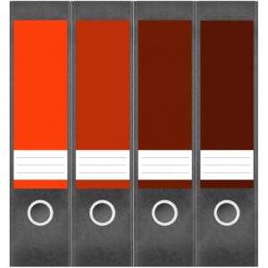 Etiketten für Ordner | Farbmix Orange Braun 2 | 4 breite Aufkleber für Ordnerrücken | Selbstklebende Design Ordneretiketten Rückenschilder