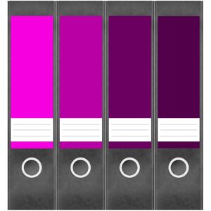 Etiketten für Ordner | Rosa Lila Rot | 4 breite Aufkleber für Ordnerrücken | Selbstklebende Design Ordneretiketten Rückenschilder