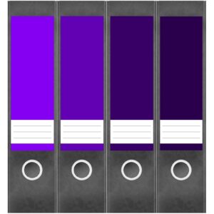 Etiketten für Ordner | Lila Blau Töne | 4 breite Aufkleber für Ordnerrücken | Selbstklebende Design Ordneretiketten Rückenschilder