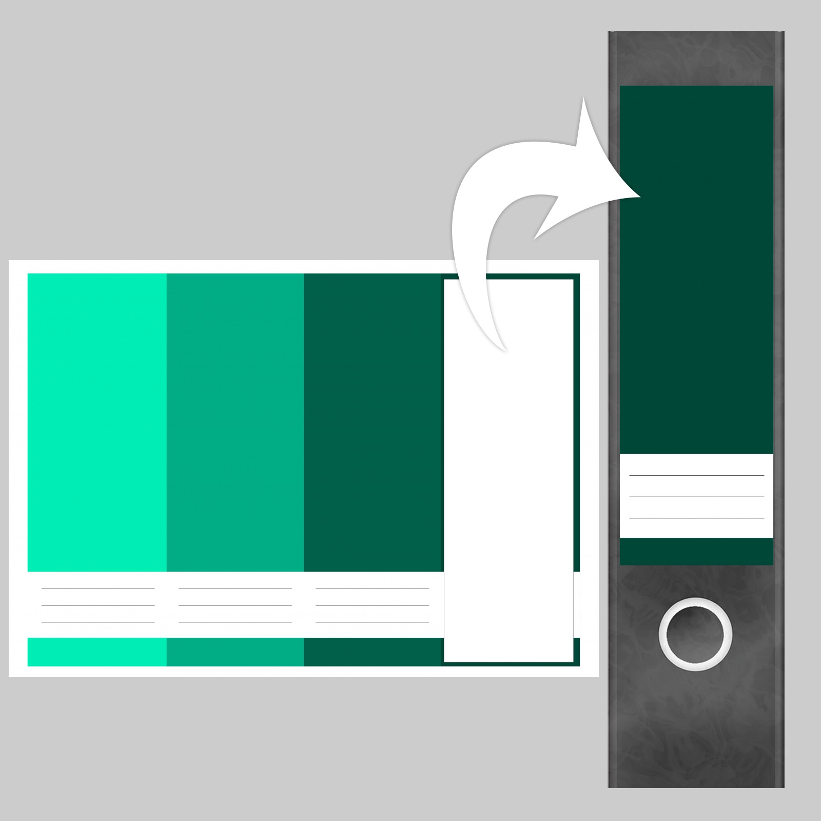 Etiketten für Ordner | Farbmix Grün | 4 breite Aufkleber für Ordnerrücken | Selbstklebende Design Ordneretiketten Rückenschilder 3 Etiketten für Ordner | Farbmix Grün | 4 breite Aufkleber für Ordnerrücken | Selbstklebende Design Ordneretiketten Rückenschilder