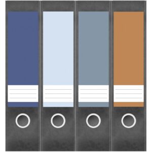 Etiketten für Ordner | Farbmix Modern 8 | 4 breite Aufkleber für Ordnerrücken | Selbstklebende Design Ordneretiketten Rückenschilder