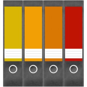 Etiketten für Ordner | Farbmix Gedeckte Farben | 4 breite Aufkleber für Ordnerrücken | Selbstklebende Design Ordneretiketten Rückenschilder