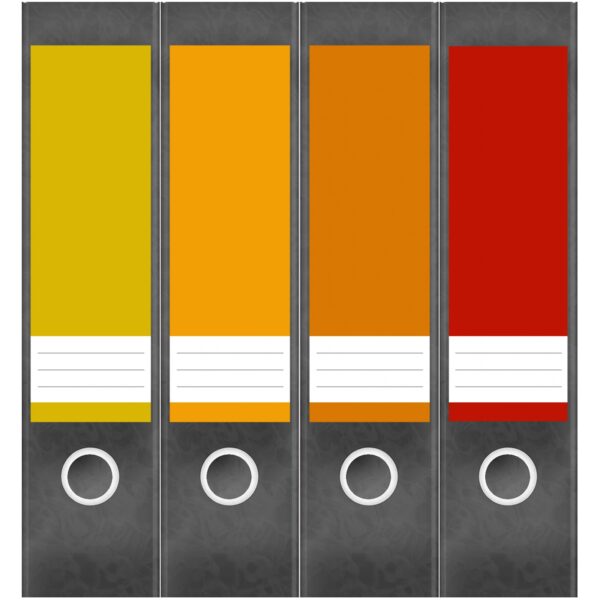 Etiketten für Ordner | Farbmix Gedeckte Farben | 4 breite Aufkleber für Ordnerrücken | Selbstklebende Design Ordneretiketten Rückenschilder