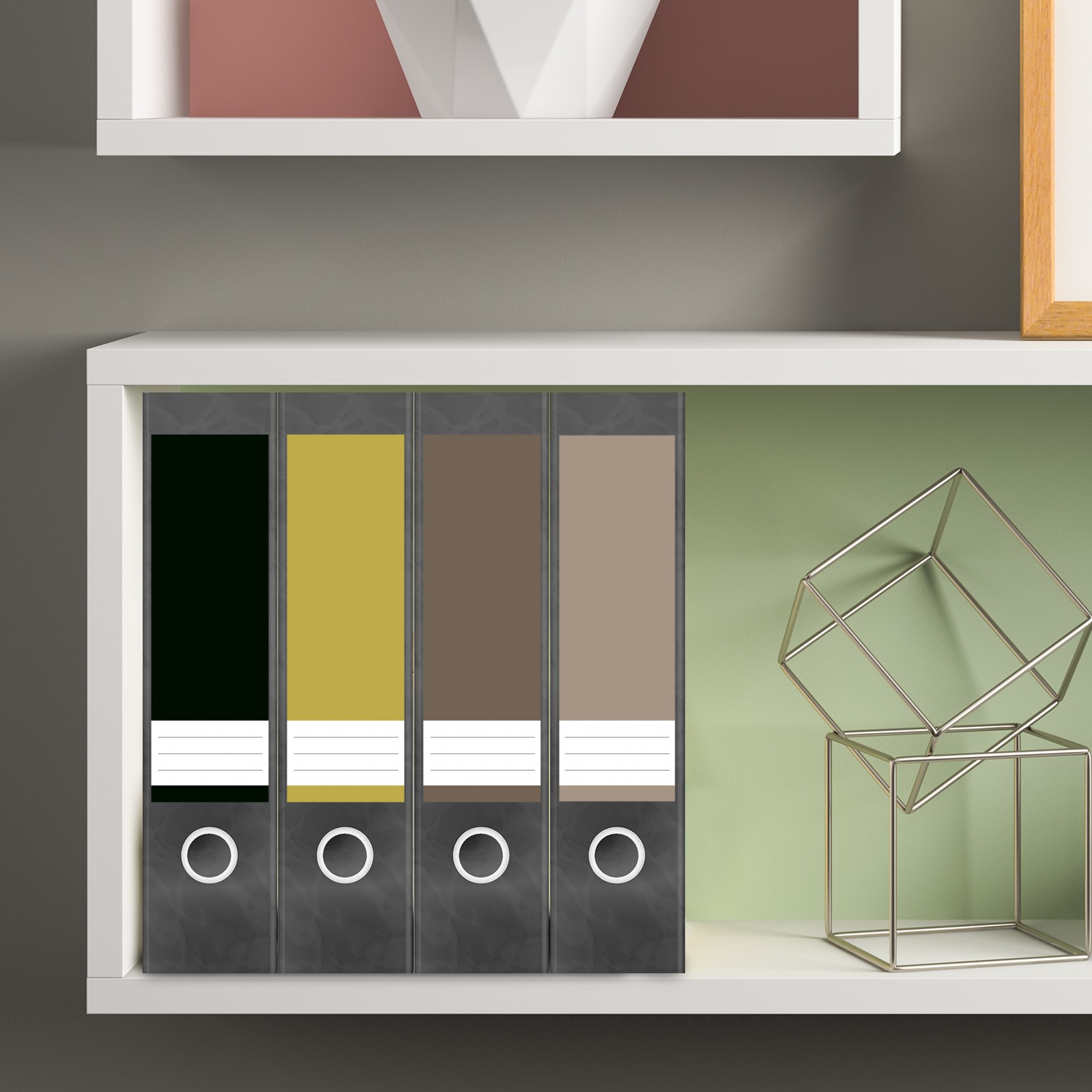 Etiketten für Ordner | Farbmix Dezent | 4 breite Aufkleber für Ordnerrücken | Selbstklebende Design Ordneretiketten Rückenschilder 4 Etiketten für Ordner | Farbmix Dezent | 4 breite Aufkleber für Ordnerrücken | Selbstklebende Design Ordneretiketten Rückenschilder