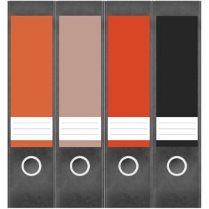 Etiketten für Ordner | Farbmix Pastell Töne | 4 breite Aufkleber für Ordnerrücken | Selbstklebende Design Ordneretiketten Rückenschilder
