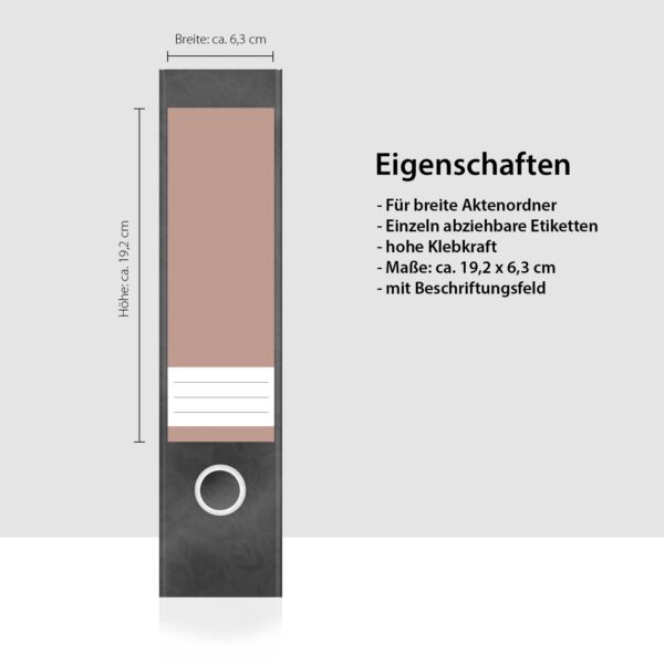 Etiketten für Ordner | Farbmix Pastell Töne | 4 breite Aufkleber für Ordnerrücken | Selbstklebende Design Ordneretiketten Rückenschilder