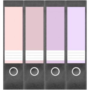 Etiketten für Ordner | Farbmix Mädchen Traum Rosa | 4 breite Aufkleber für Ordnerrücken | Selbstklebende Design Ordneretiketten Rückenschilder