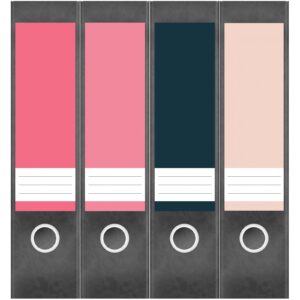 Etiketten für Ordner | Farbmix Lippenstift | 4 breite Aufkleber für Ordnerrücken | Selbstklebende Design Ordneretiketten Rückenschilder