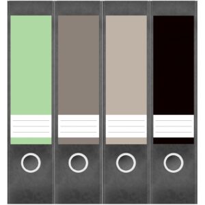 Etiketten für Ordner | Farbmix Gedecke Farben 2 | 4 breite Aufkleber für Ordnerrücken | Selbstklebende Design Ordneretiketten Rückenschilder