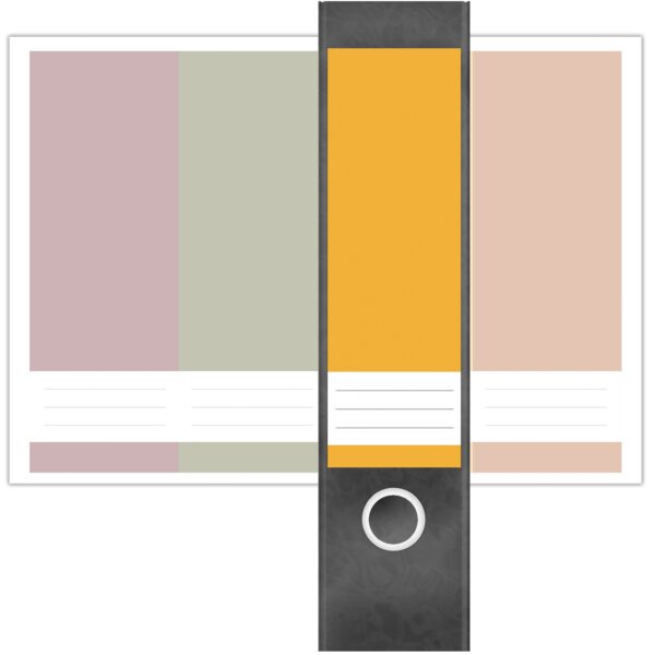 Etiketten für Ordner | Farbmix Herbstliche Farben | 4 breite Aufkleber für Ordnerrücken | Selbstklebende Design Ordneretiketten Rückenschilder