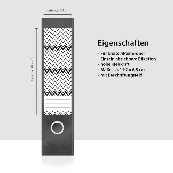 Etiketten für Ordner | Deko 1 Muster Mix | 4 breite Aufkleber für Ordnerrücken | Selbstklebende Design Ordneretiketten Rückenschilder