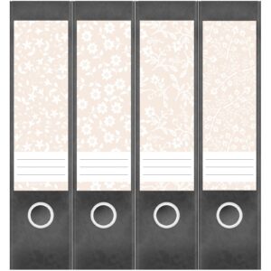 Etiketten für Ordner | Deko 6 Muster Mix | 4 breite Aufkleber für Ordnerrücken | Selbstklebende Design Ordneretiketten Rückenschilder