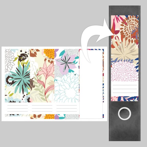 Etiketten für Ordner | Deko 10 Muster Mix | 4 breite Aufkleber für Ordnerrücken | Selbstklebende Design Ordneretiketten Rückenschilder