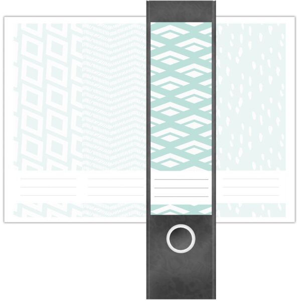 Etiketten für Ordner | Deko 14 Muster Mix | 4 breite Aufkleber für Ordnerrücken | Selbstklebende Design Ordneretiketten Rückenschilder