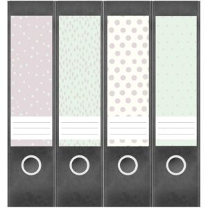 Etiketten für Ordner | Deko 26 Muster Mix | 4 breite Aufkleber für Ordnerrücken | Selbstklebende Design Ordneretiketten Rückenschilder