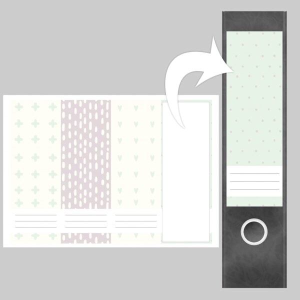 Etiketten für Ordner | Deko 27 Muster Mix | 4 breite Aufkleber für Ordnerrücken | Selbstklebende Design Ordneretiketten Rückenschilder