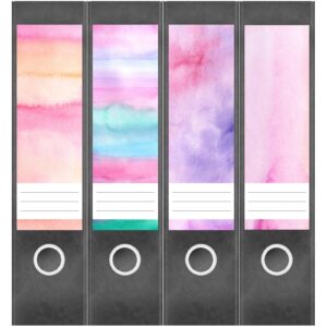 Etiketten für Ordner | Deko 29 Muster Mix | 4 breite Aufkleber für Ordnerrücken | Selbstklebende Design Ordneretiketten Rückenschilder