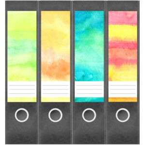 Etiketten für Ordner | Deko 30 Muster Mix | 4 breite Aufkleber für Ordnerrücken | Selbstklebende Design Ordneretiketten Rückenschilder