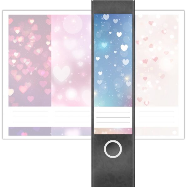 Etiketten für Ordner | Muster Mix Set 1 Rosa | 4 breite Aufkleber für Ordnerrücken | Selbstklebende Design Ordneretiketten Rückenschilder