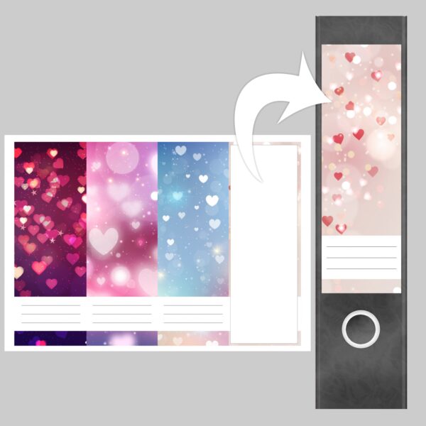 Etiketten für Ordner | Muster Mix Set 1 Rosa | 4 breite Aufkleber für Ordnerrücken | Selbstklebende Design Ordneretiketten Rückenschilder
