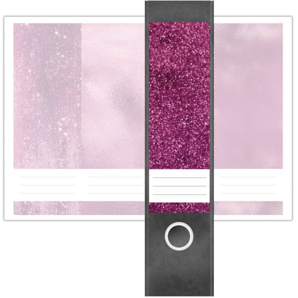 Etiketten für Ordner | Muster Mix Set 3 Rosa | 4 breite Aufkleber für Ordnerrücken | Selbstklebende Design Ordneretiketten Rückenschilder