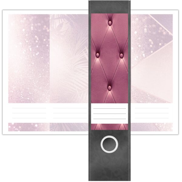 Etiketten für Ordner | Muster Mix Set 5 Rosa | 4 breite Aufkleber für Ordnerrücken | Selbstklebende Design Ordneretiketten Rückenschilder