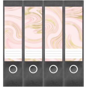 Etiketten für Ordner | Muster Mix Set 6 Rosa | 4 breite Aufkleber für Ordnerrücken | Selbstklebende Design Ordneretiketten Rückenschilder