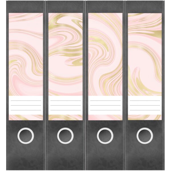 Etiketten für Ordner | Muster Mix Set 6 Rosa | 4 breite Aufkleber für Ordnerrücken | Selbstklebende Design Ordneretiketten Rückenschilder