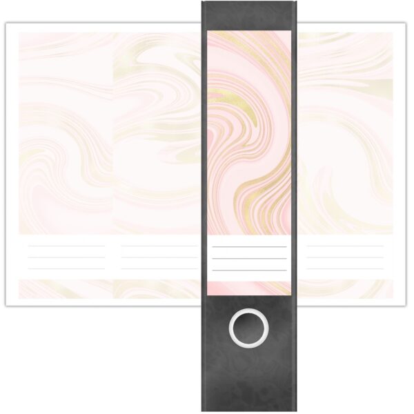 Etiketten für Ordner | Muster Mix Set 6 Rosa | 4 breite Aufkleber für Ordnerrücken | Selbstklebende Design Ordneretiketten Rückenschilder