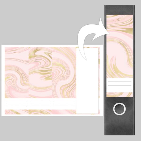 Etiketten für Ordner | Muster Mix Set 6 Rosa | 4 breite Aufkleber für Ordnerrücken | Selbstklebende Design Ordneretiketten Rückenschilder