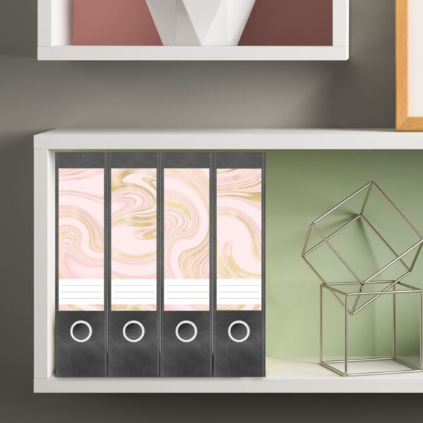 Etiketten für Ordner | Muster Mix Set 6 Rosa | 4 breite Aufkleber für Ordnerrücken | Selbstklebende Design Ordneretiketten Rückenschilder