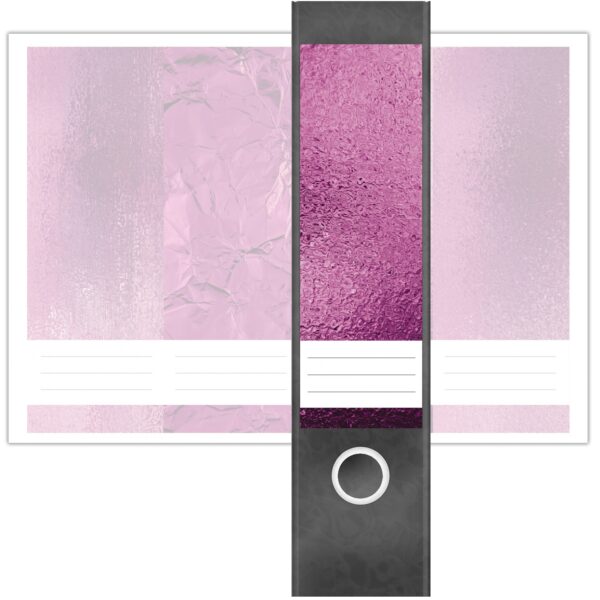 Etiketten für Ordner | Muster Mix Set 11 Rosa | 4 breite Aufkleber für Ordnerrücken | Selbstklebende Design Ordneretiketten Rückenschilder