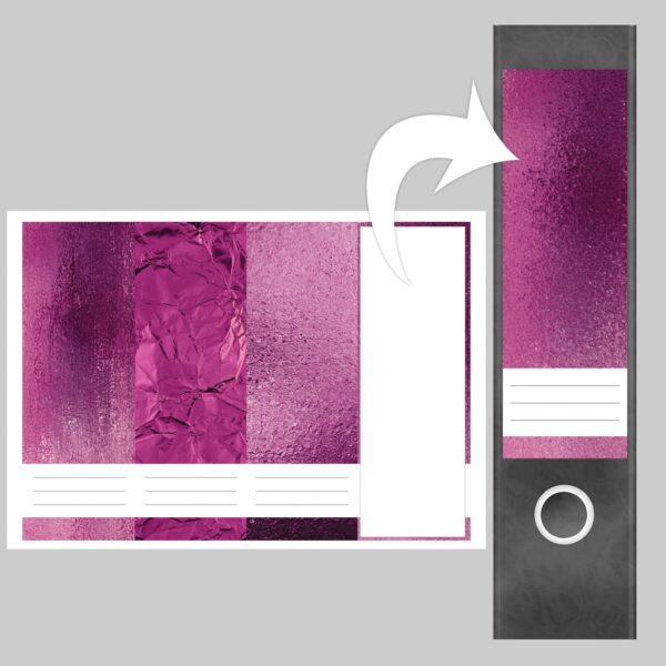 Etiketten für Ordner | Muster Mix Set 11 Rosa | 4 breite Aufkleber für Ordnerrücken | Selbstklebende Design Ordneretiketten Rückenschilder