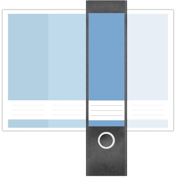 Etiketten für Ordner | Farben Mix Blau | 4 breite Aufkleber für Ordnerrücken | Selbstklebende Design Ordneretiketten Rückenschilder