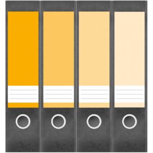 Etiketten für Ordner | Farben Mix Gelb | 4 breite Aufkleber für Ordnerrücken | Selbstklebende Design Ordneretiketten Rückenschilder