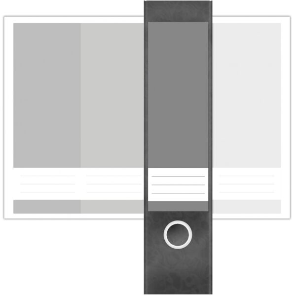 Etiketten für Ordner | Farben Mix Grau | 4 breite Aufkleber für Ordnerrücken | Selbstklebende Design Ordneretiketten Rückenschilder