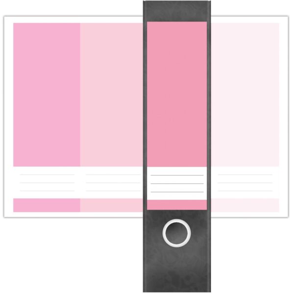 Etiketten für Ordner | Farben Mix Rosa | 4 breite Aufkleber für Ordnerrücken | Selbstklebende Design Ordneretiketten Rückenschilder