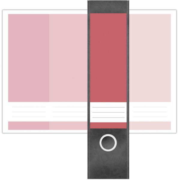 Etiketten für Ordner | Farben Mix Rot | 4 breite Aufkleber für Ordnerrücken | Selbstklebende Design Ordneretiketten Rückenschilder