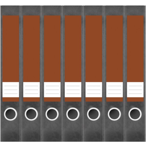 Etiketten für Ordner | Braun 2 | 7 Aufkleber für schmale Ordnerrücken | Selbstklebende Design Ordneretiketten Rückenschilder