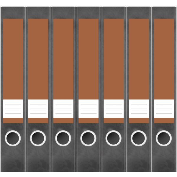 Etiketten für Ordner | Braun 3 | 7 Aufkleber für schmale Ordnerrücken | Selbstklebende Design Ordneretiketten Rückenschilder