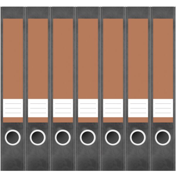 Etiketten für Ordner | Braun 4 | 7 Aufkleber für schmale Ordnerrücken | Selbstklebende Design Ordneretiketten Rückenschilder